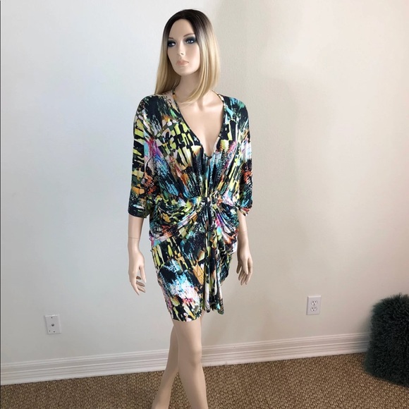 ABS Multi-colored Mini Dress S EUC - Picture 2 of 8